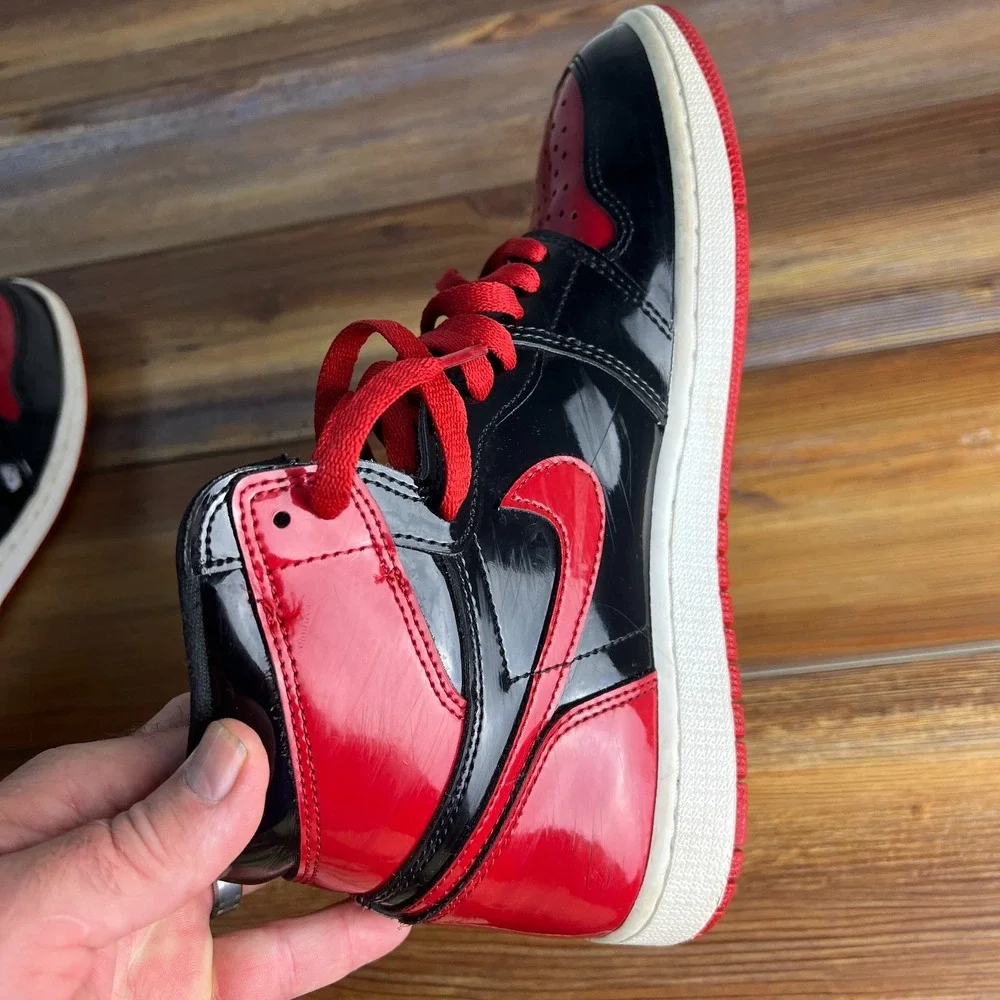 Air Jordan 1 High OG Patent Bred Men's Size 9.5 555088-063 Used No Box